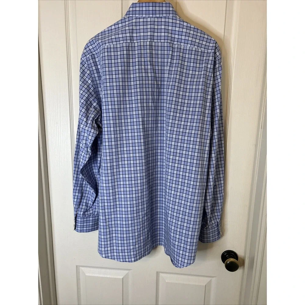 Banana Republic non iron slim fit men's‎ LS shirt size XL blue plaid